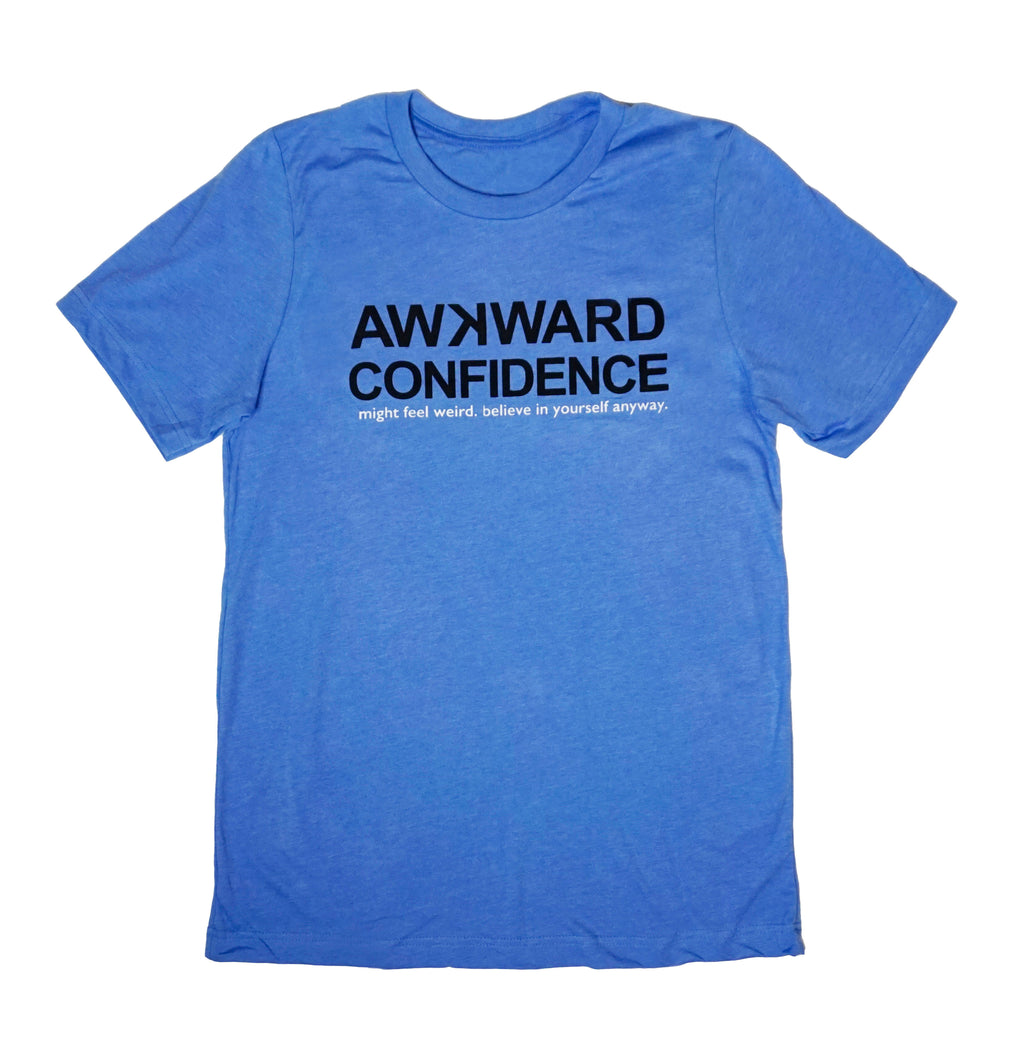 Awkward Confidence Unisex Heather Blue Tee