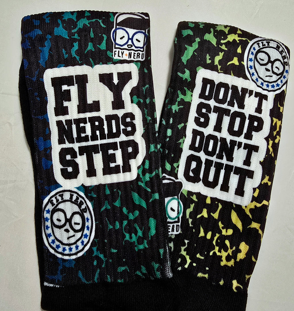 Fly Nerd Step Socks Composition Pattern