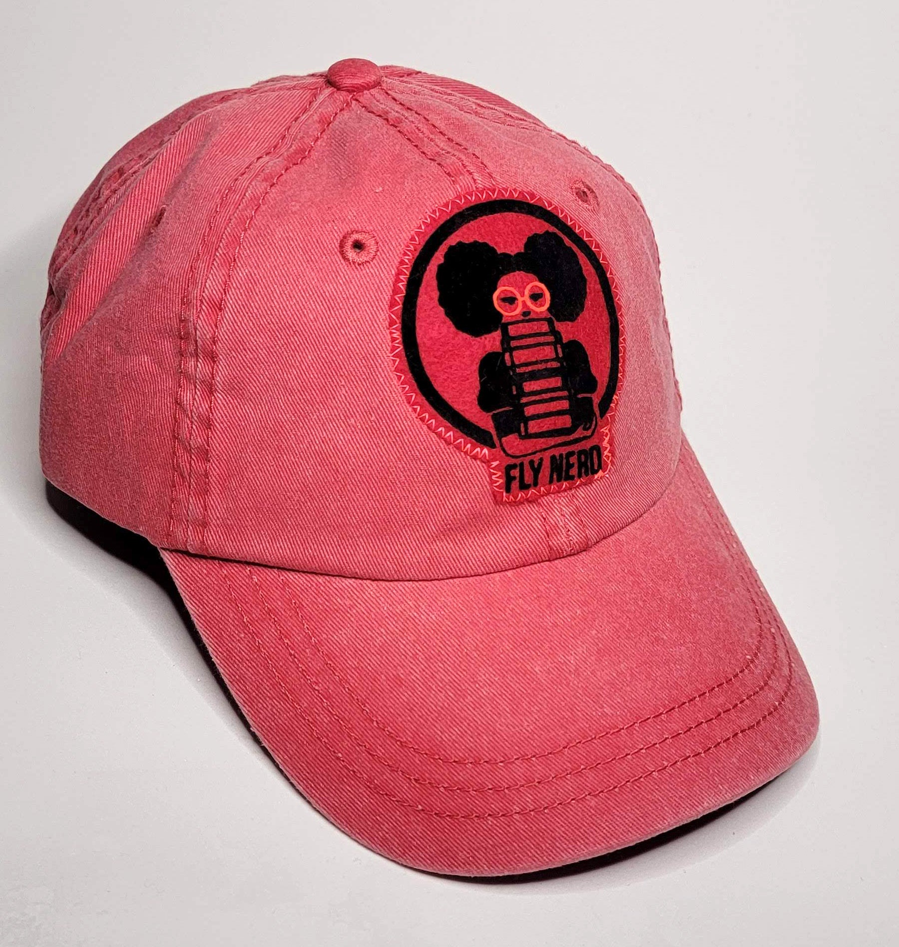 Fly Nerd Bookworm Red Twill Dad Cap